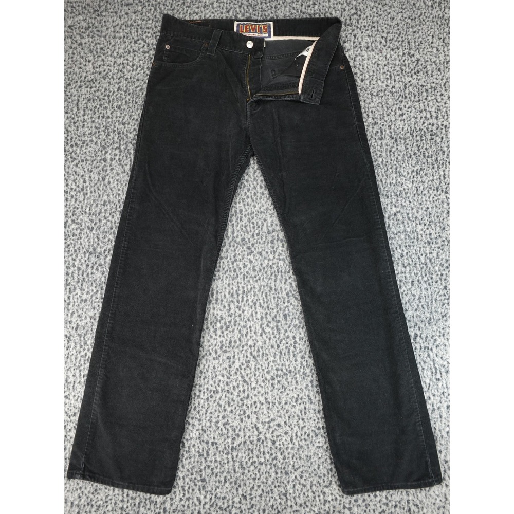 Levis 549 Low Loose Corduroy Pants Mens 34x34 Black Relaxed Straight Jeans